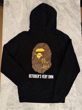 BAPE x OVO Black Ape Head Pullover Hoodie